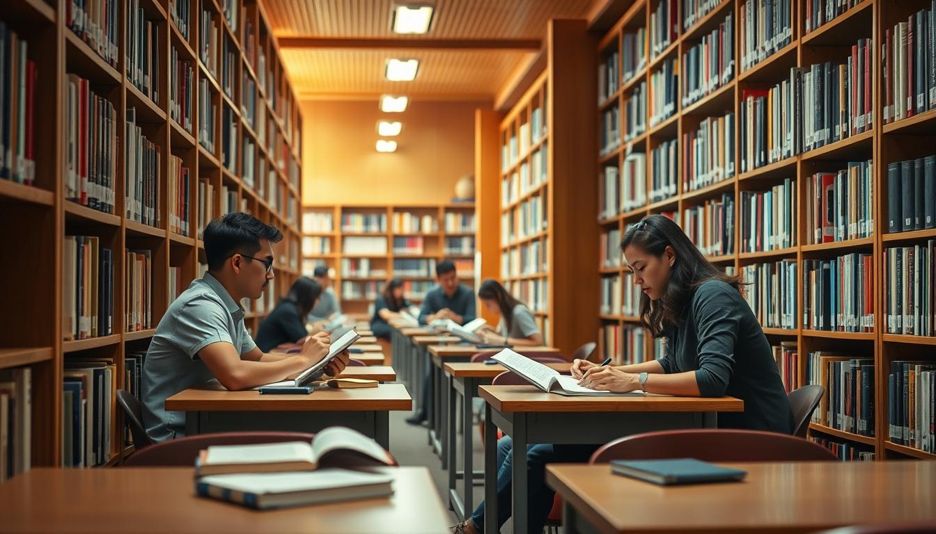 Student using learning strategies while studying