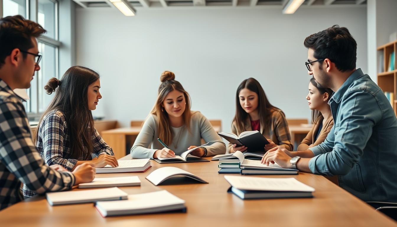 Student preparing for exams with study materials